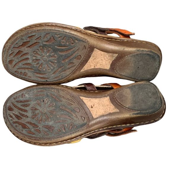 Vintage Born Rue Multicolor Leather Sandals Size 9 - Picture 10 of 14